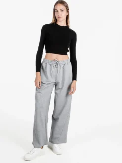 Solada Maglia donna cropped a costine - nero
