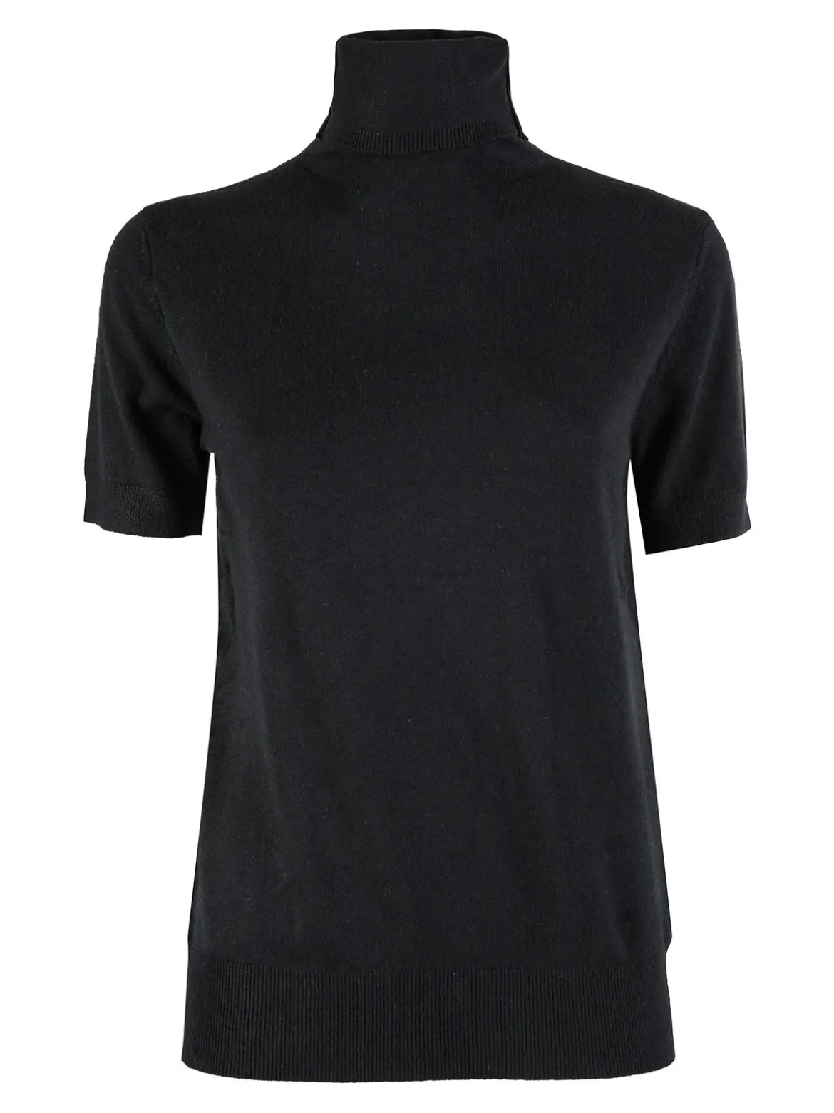 Solada Maglia donna dolcevita a maniche corte - nero