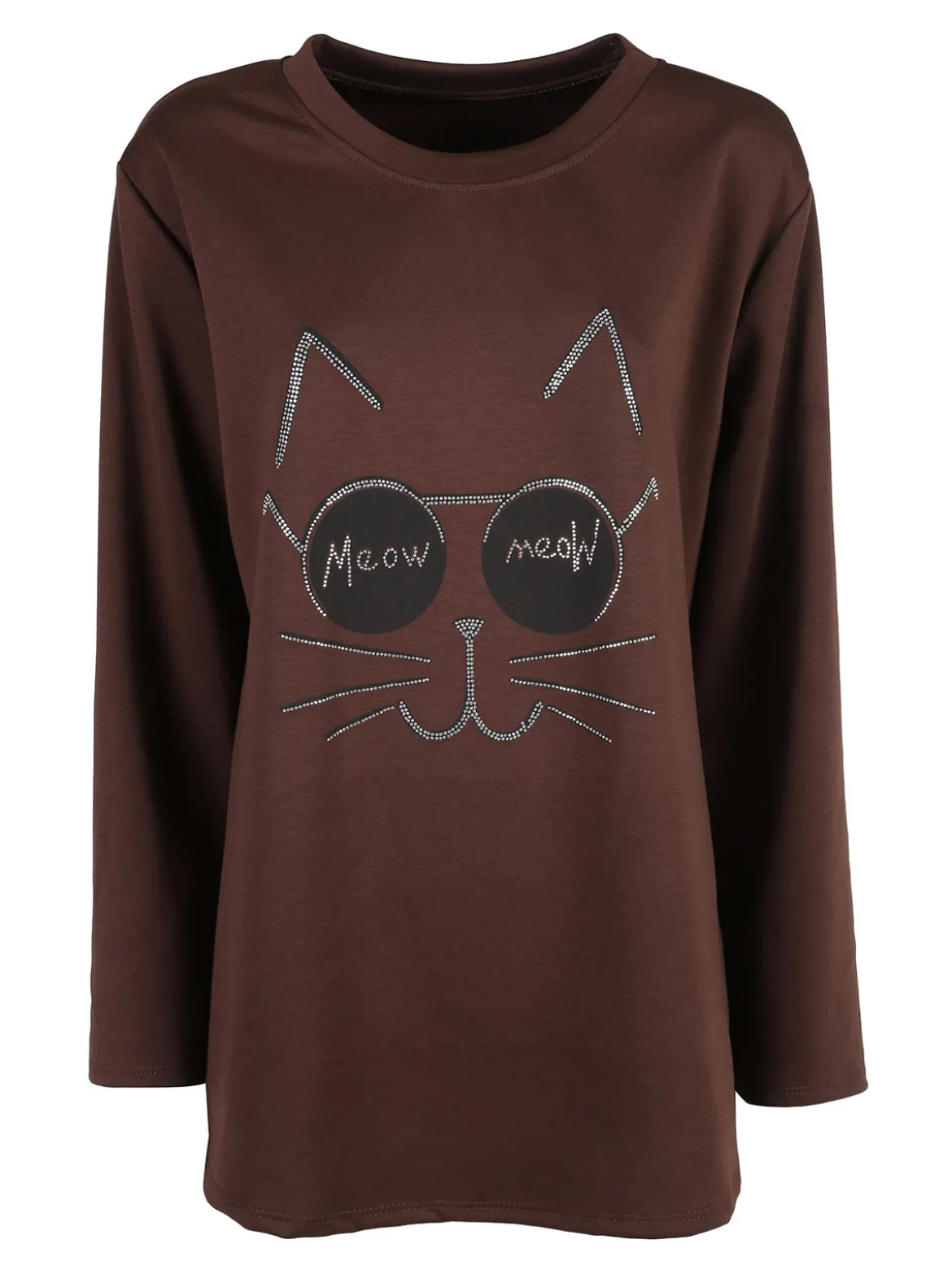 Solada Maglia donna girocollo con strass - moro