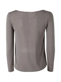 Solada Maglia donna in misto cashmere a maniche lunghe - fango