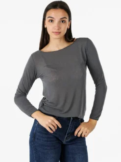 Solada Maglia donna in misto cashmere a maniche lunghe - grigio