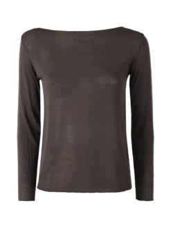 Solada Maglia donna in misto cashmere a maniche lunghe - moro