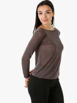 Solada Maglia donna in misto cashmere a maniche lunghe - moro
