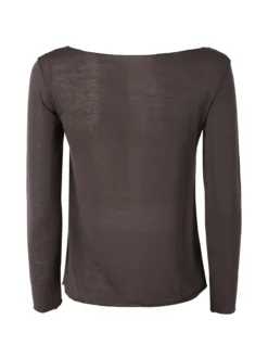 Solada Maglia donna in misto cashmere a maniche lunghe - moro