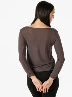 Solada Maglia donna in misto cashmere a maniche lunghe - moro