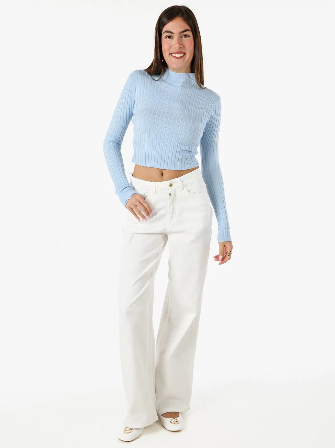 Solada Maglia donna lupetto - azzurro