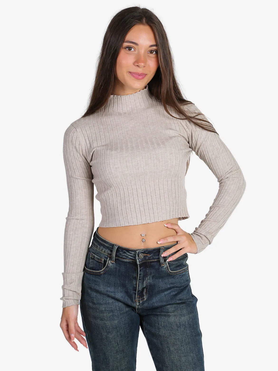 Solada Maglia donna lupetto - fango