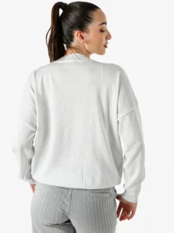 Solada Maglia donna lurex oversize con scollo V - argento