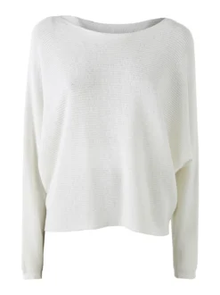Solada Maglia donna oversize con maniche a pipistrello - bianco