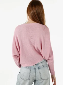 Solada Maglia donna oversize con maniche a pipistrello - rosa