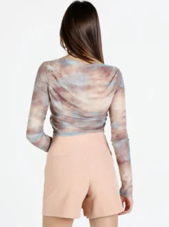 Solada Maglia donna velata a maniche lunghe con scollo a barca