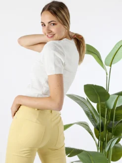 Solada Maglia girocollo da donna a maniche corte - bianco