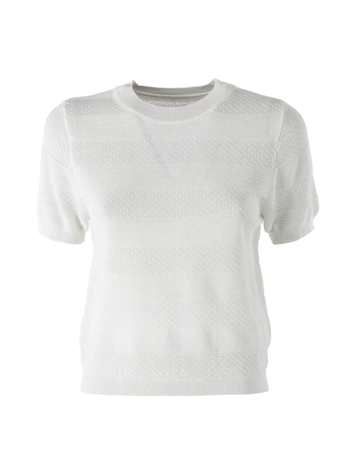 Solada Maglia girocollo da donna a maniche corte - bianco