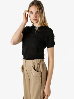 Solada Maglia girocollo da donna a maniche corte - nero