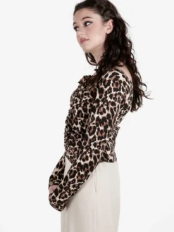 Solada Maglietta donna maculata con scollo a V