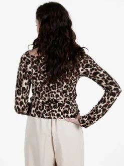 Solada Maglietta donna maculata con scollo a V