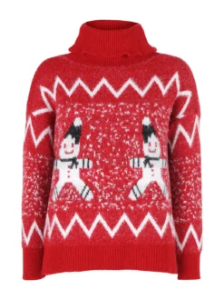 Solada Maglione dolcevita natalizio da donna