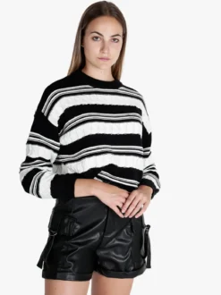Solada Maglione donna bicolore a trecce