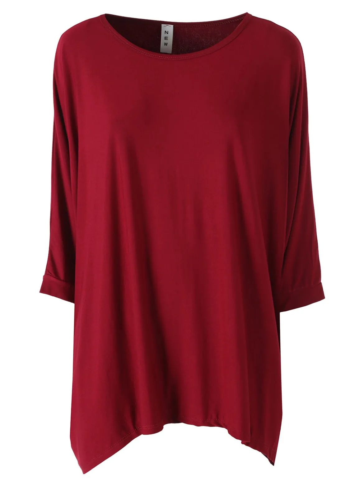 Solada Maxi blusa da donna in viscosa con maniche a pipistrello - rosso