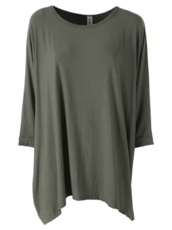 Solada Maxi blusa da donna in viscosa con maniche a pipistrello - verde