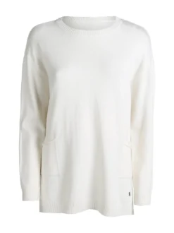 Solada Maxi maglia donna con taschini - bianco