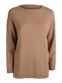 Solada Maxi maglia donna con taschini - cammello