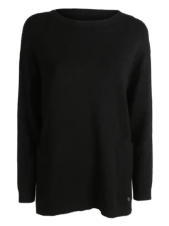 Solada Maxi maglia donna con taschini - nero