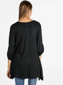Solada Maxi t-shirt donna a maniche lunghe - nero