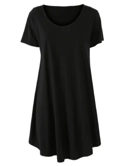 Solada Maxi vestito da donna a maniche corte - nero