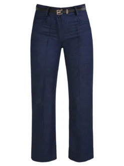Solada Pantalone donna effetto jeans con cintura
