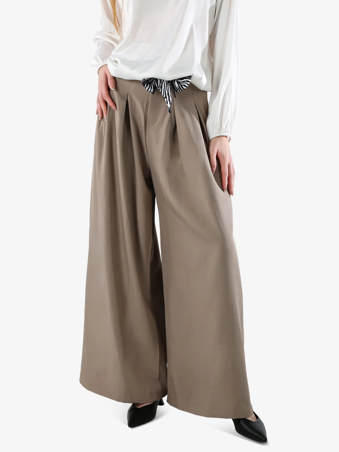 Solada Pantaloni a palazzo da donna - khaki