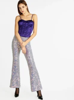 Solada Pantaloni a zampa con pailettes