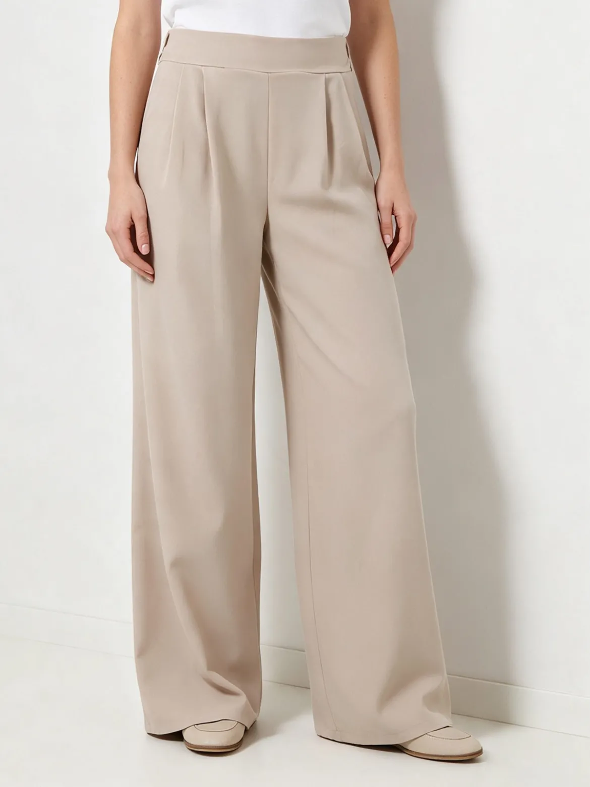 Solada Pantaloni casual da donna a gamba larga - beige