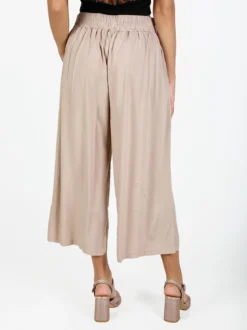 Solada Pantaloni cropped donna a gamba larga in cotone