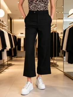 Solada Pantaloni da donna a gamba larga con risvolto alto sul finale