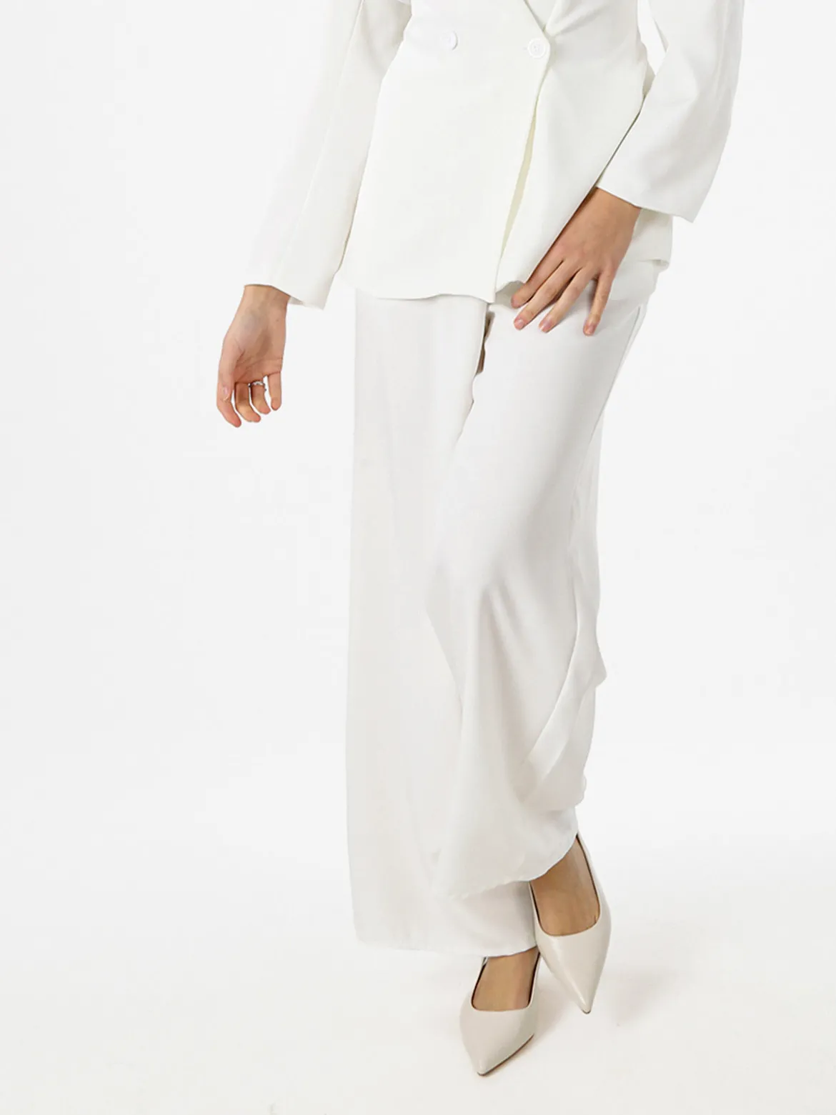 Solada Pantaloni da donna a gamba larga e dritta - bianco