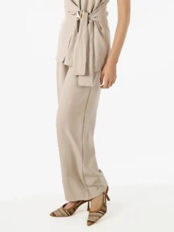 Solada Pantaloni da donna a gamba larga e vita alta - beige