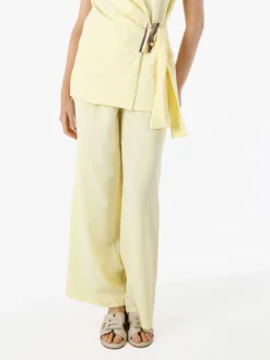 Solada Pantaloni da donna a gamba larga e vita alta - giallo