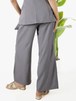 Solada Pantaloni da donna a gamba larga e vita alta - grigio
