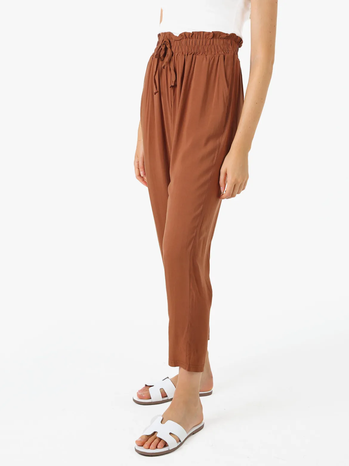 Solada Pantaloni da donna estivi in cotone - marrone