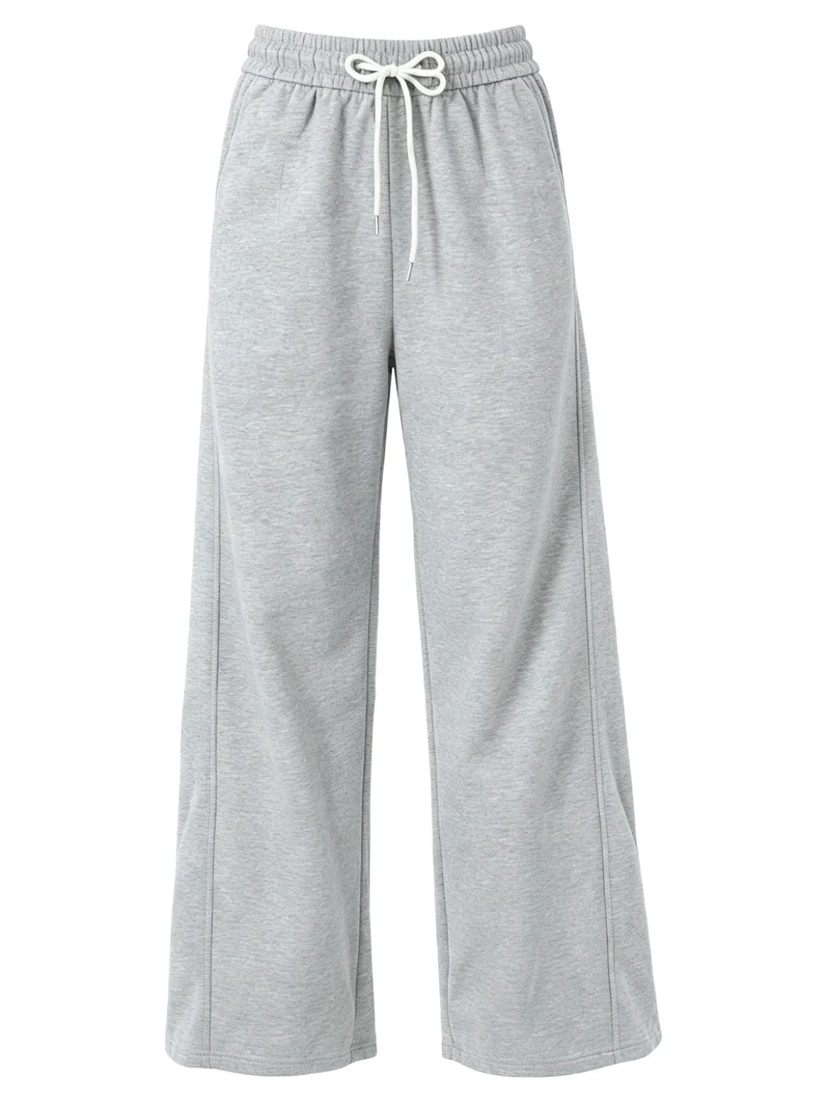 Solada Pantaloni da donna in felpa a gamba larga con coulisse - grigio