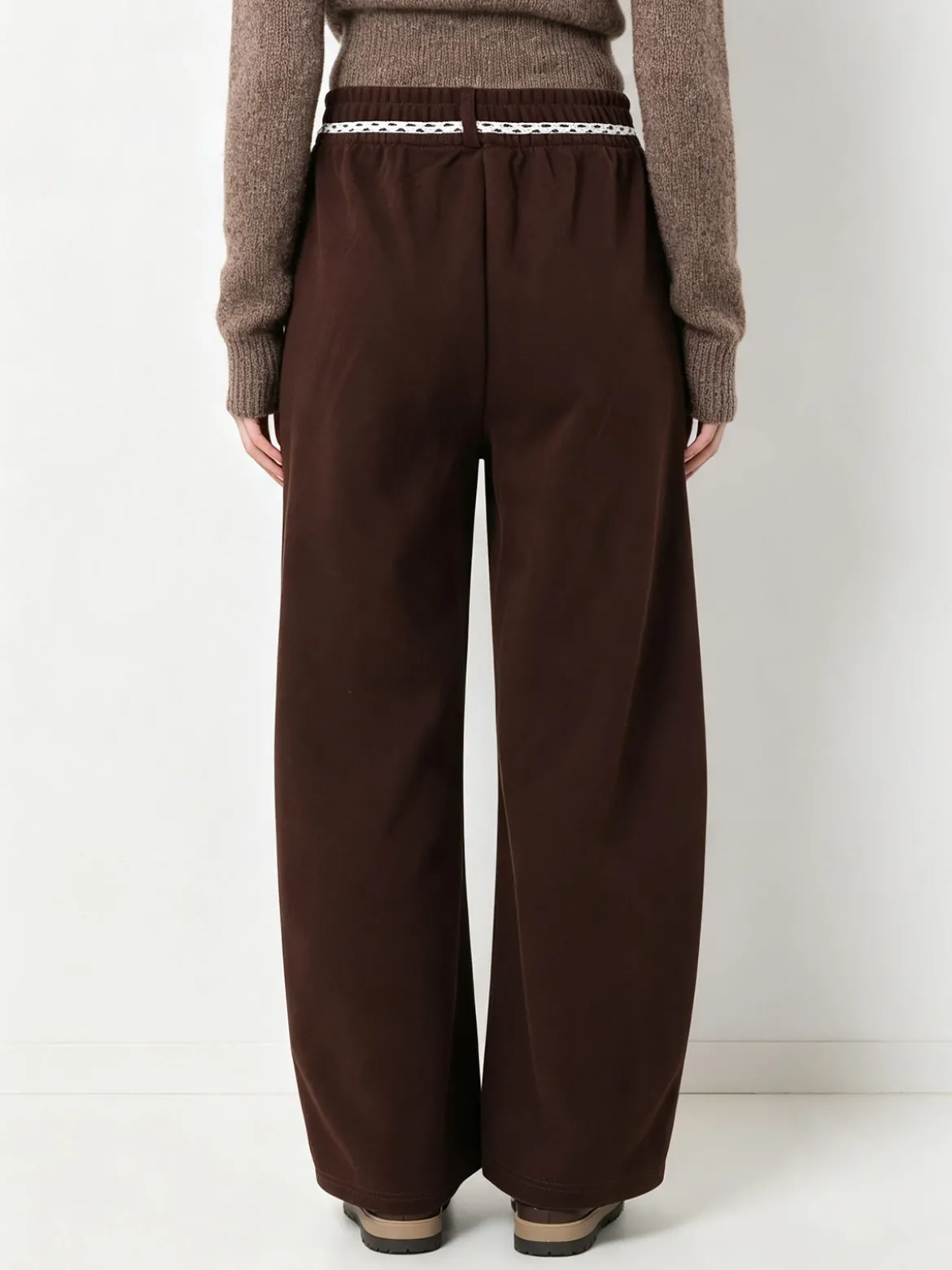 Solada Pantaloni da donna in felpa con elastico in vita - moro