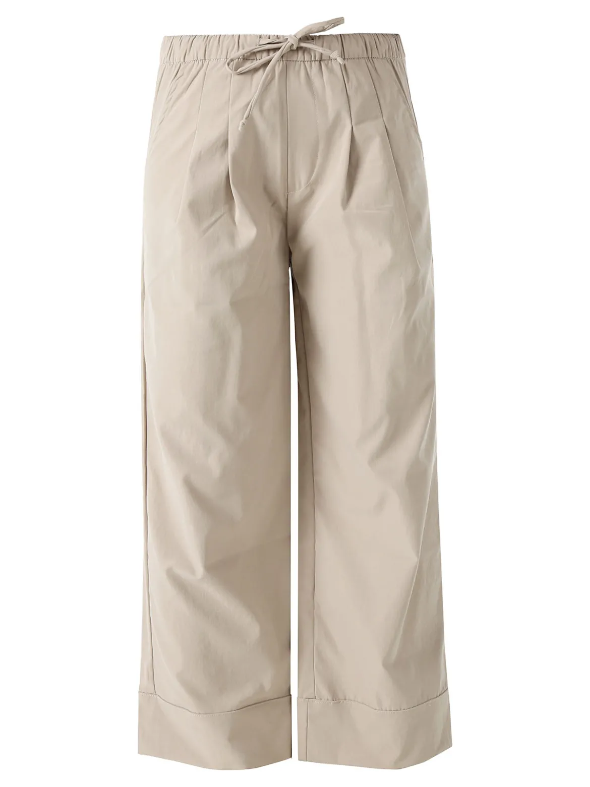 Solada Pantaloni donna a gamba larga con coulisse - beige
