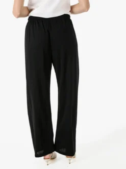 Solada Pantaloni donna a gamba larga con coulisse - nero