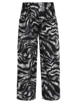 Solada Pantaloni donna a gamba larga con stampa fantasia - grigio