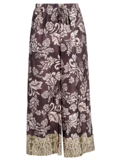 Solada Pantaloni donna a gamba larga con stampe - marrone