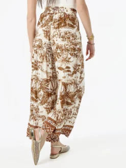 Solada Pantaloni donna a gamba larga con stampe - marrone