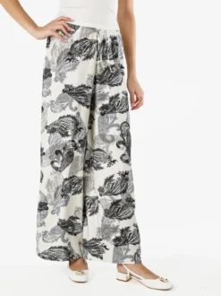 Solada Pantaloni donna a gamba larga con stampe - nero