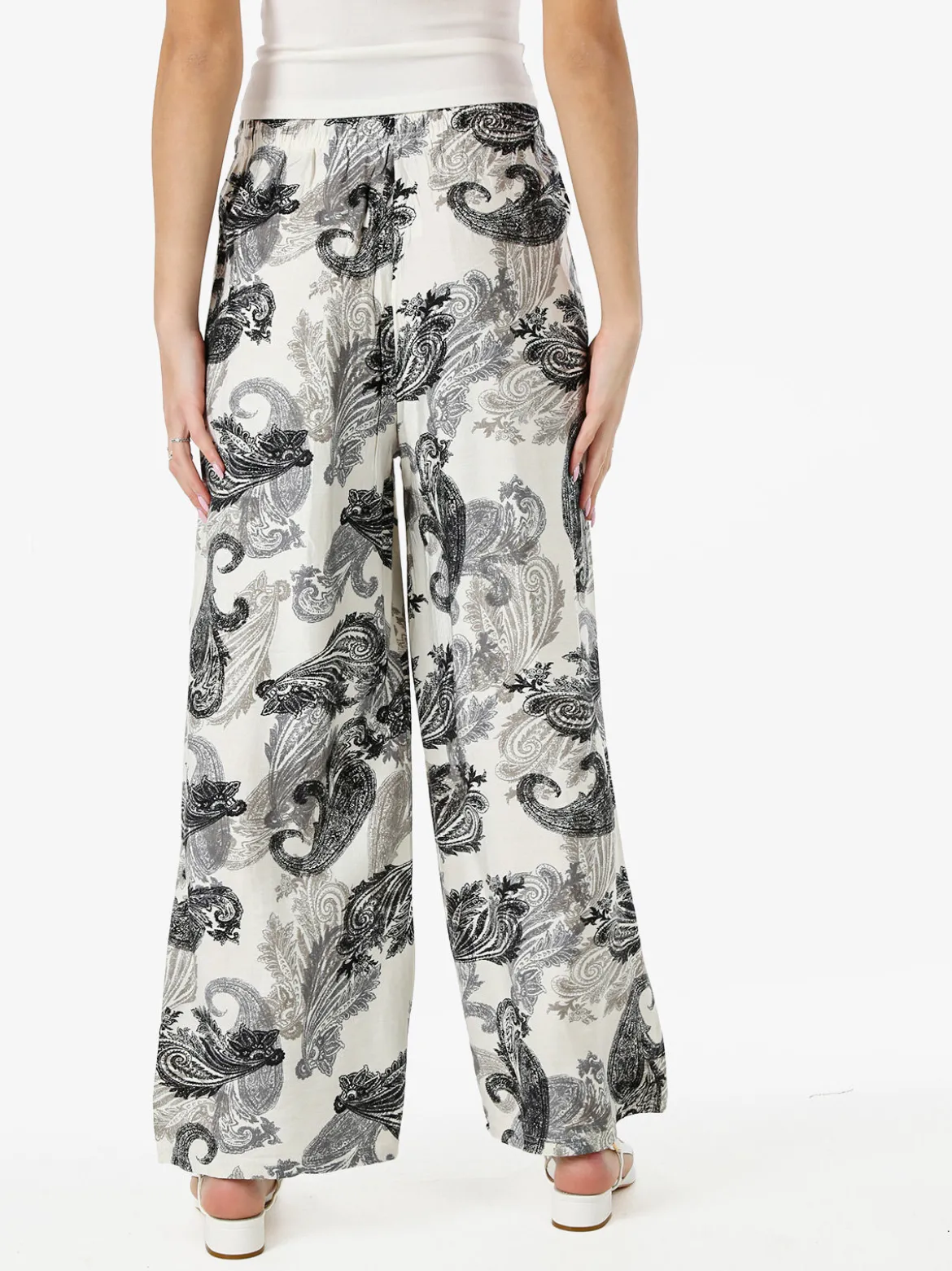 Solada Pantaloni donna a gamba larga con stampe - nero