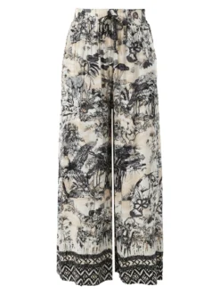 Solada Pantaloni donna a gamba larga con stampe - nero